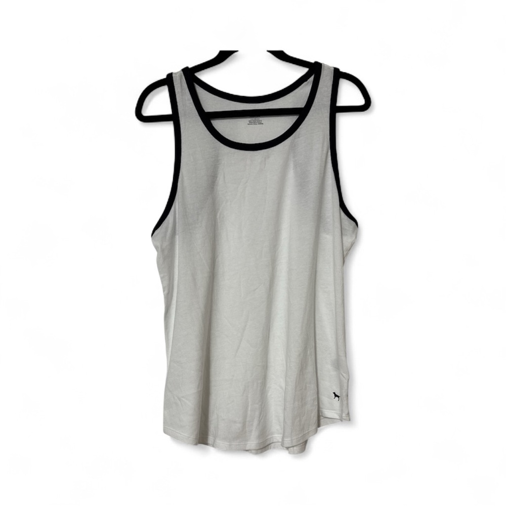 PINK Victoria's Secret White and Black Tank Top